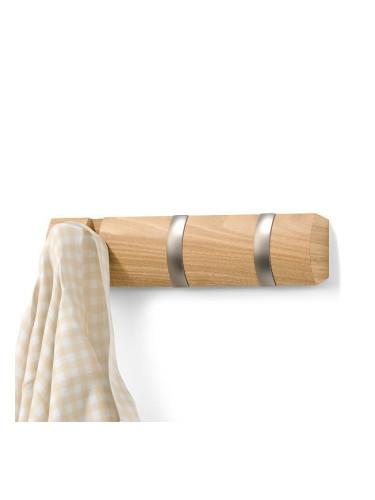 Закачалка UMBRA FLIP с 3 куки - цвят натурален