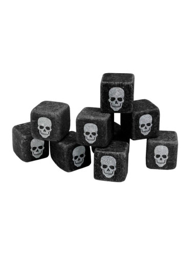 Сет черни охладители за напитки Vin Bouquet SCULL от гранит - 9 бр.