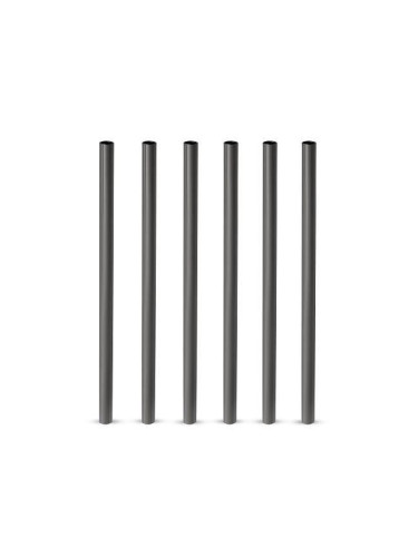 Коктейлни сламки VISKI LowBall GunMetal черни - 6 бр.