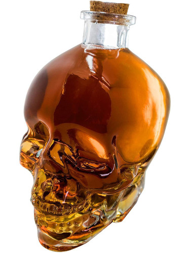 Стъклена бутилка за алкохол Vin Bouquet с форма на череп - 0,750 л