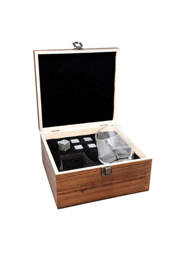Подаръчен сет за уиски Vin Bouquet в дървена кутия
