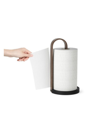 Стойка за кухненска хартия UMBRA BELLWOOD - цвят черен и орех