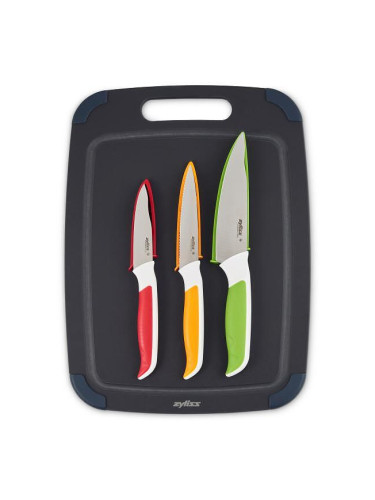 Комплект от 3 броя ножове ZYLISS с дъска за рязане