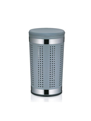 Kош за пране и табуретка KELA SEVILLA 2 в 1 - цвят светлосив