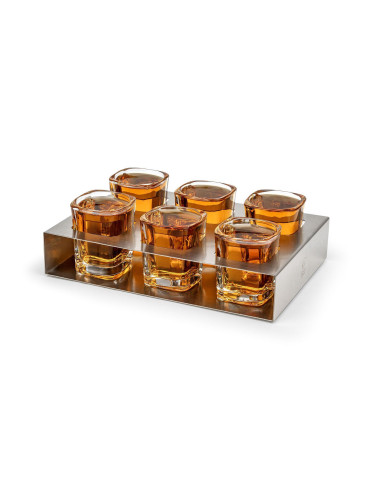 Комплект чаши за шотове LEOPOLD VIENNA със стоманена табла - 6 бр.