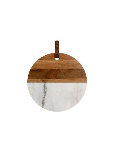 Дъска за сервиране BREDEMEIJER THOR от мрамор и дърво - Ø38 см