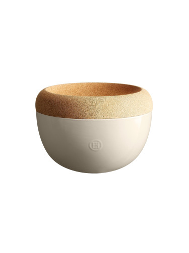 Керамична купа (фруктиера) с корков капак EMILE HENRY DEEP STORAGE BOWL - Ø27 см - цвят екрю