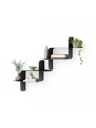 Комплект от 2 броя рафтове UMBRA MONTAGE за стенен монтаж - цвят черен