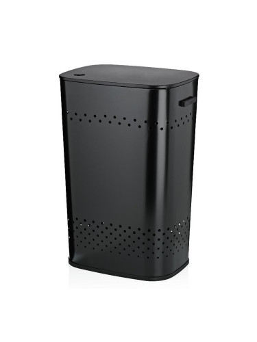 Kош за пране и табуретка KELA MALAGA 2 в 1 - цвят черен