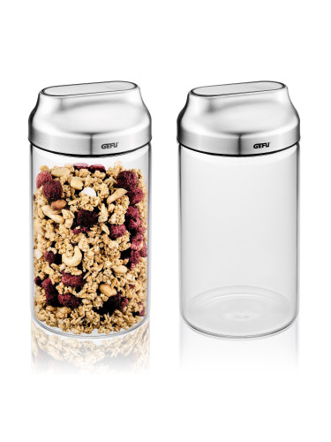Сет стъклени канистери GEFU KIPPO с капацитет 1 л - 2 бр.