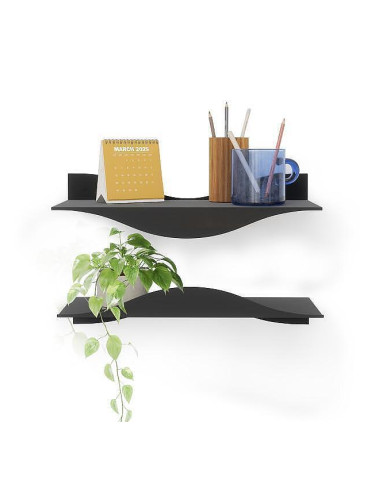 Комплект от 2 бр. рафтове UMBRA SURF за стенен монтаж - цвят черен