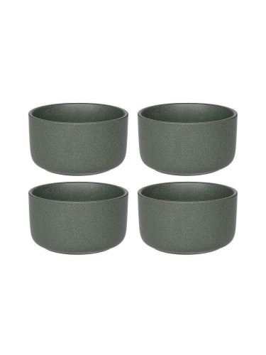 Комплект от 4 бр. керамични купички MAKU за суфле или крем брюле - цвят зелен
