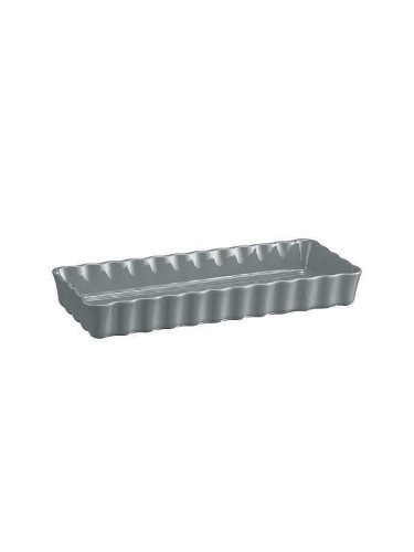 Керамична правоъгълна форма за тарт плитка EMILE HENRY SLIM RECTANGULAR TART DISH - 36 х 15 см - цвят перленосив