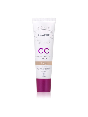 Lumene CC Color Correcting Cream CC крем за уеднаквяване тена на лицето SPF 20 цвят 1.75 (Neutral) 30 мл.