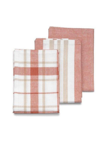 Комплект от 3 бр. кухненски кърпи KELA PASADO в цвят корал - 65 х 45 см