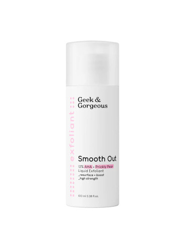 Ексфолиращ тоник Smooth Out с 12% AHA (10% гликолова + 2% млечна киселина) - Geek&Gorgeous