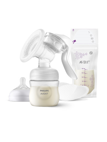 Ръчна помпа за кърма Natural Motion Philips AVENT с 5 бр торбички за кърма