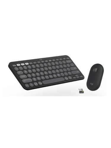  Комплект клавиатура Logitech K380s + мишка Logitech M350s, сиви
