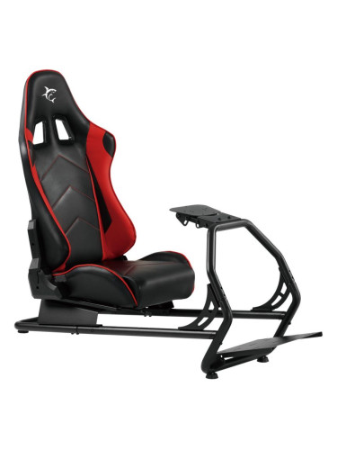  Гейминг стол White Shark - RSC-303 King of speed, рейсинг симулатор, черен/червен