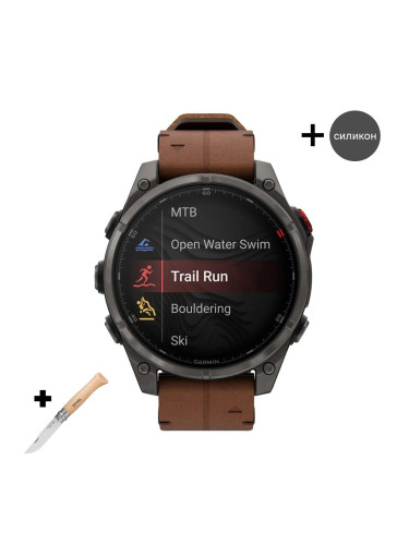 Смарт часовник Garmin Fenix 8 Pro Amoled 51 мм Sapphire Carbon Grey DLC Titanium/Chestnut 010-03199-40
