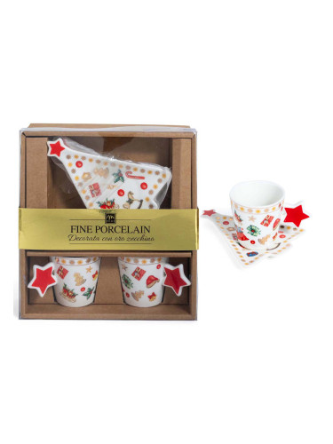 СЕТ КОЛЕДНИ ЧАШИ С ЧИНИЙКА 2 БР. 70МЛ