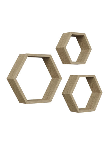 СЕТ 3 БР ДЪРВЕСНИ ЕТАЖЕРКИ КАРЛА 34/9/30 СМ