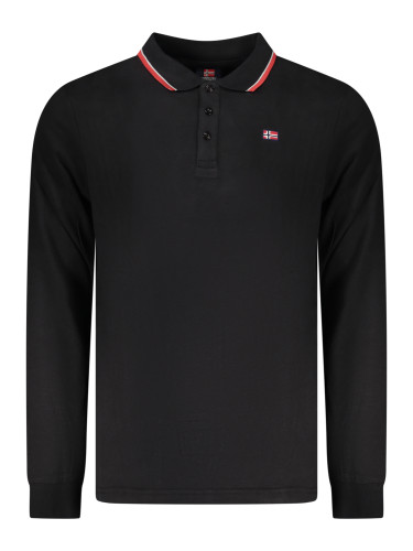 NORWAY 1963 MEN'S LONG-SLEEVED POLO SHIRT, BLACK