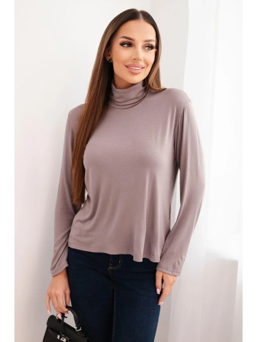 Kesi Włoski Women's viscose blouse with a turtleneck and long sleeves fango