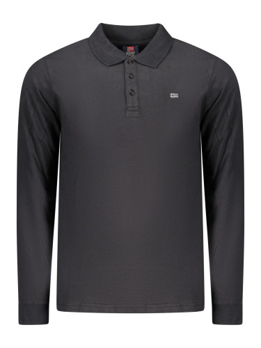 NORWAY 1963 MEN'S LONG-SLEEVED POLO SHIRT, BLACK