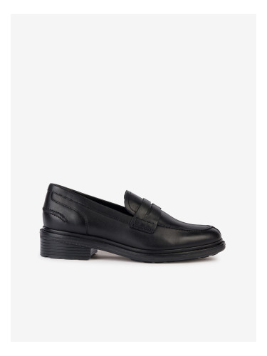 Black Women's Leather Loafers Geox Walk Pleasure