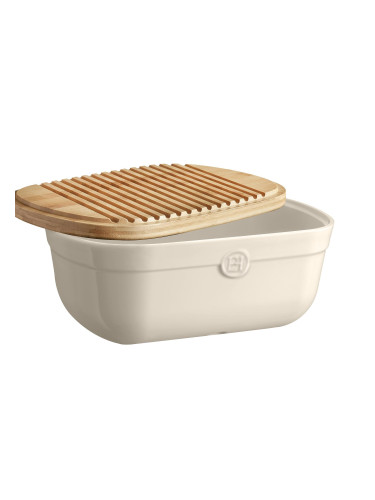 Кутия за хляб EMILE HENRY BREAD BOX с дъска - цвят екрю