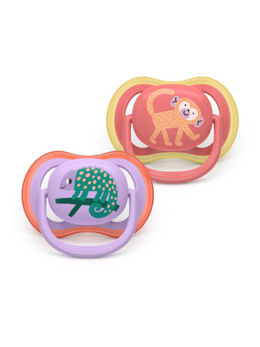 Залъгалки Ultra Air Philips AVENT 18м+ хамелеон/маймунка 2 бр момиче