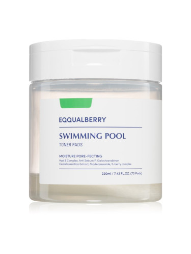 EQQUALBERRY Swimming Pool Toner Pads ексфолиращи възглавнички с хидратиращ ефект 70 бр.