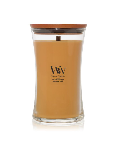 Woodwick Opulent Wood Golden Bourbon ароматна свещ с дървен фитил (hearthwick) 609.5 гр.