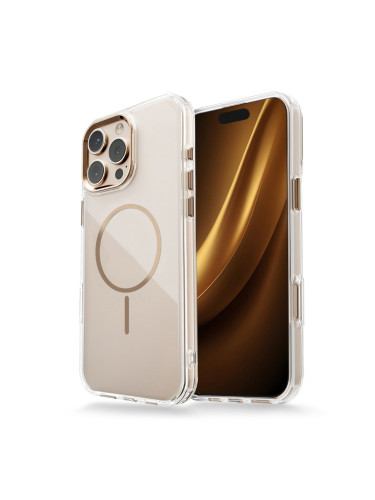 Силиконов кейс bSmart Clear Thin Magsafe, За iPhone 17 Pro (6.3), Златен