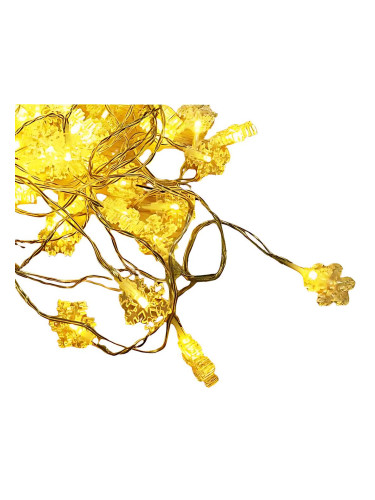 Коледна украса тип висулки-снежинки, 255сm, 3.6W, 230V, топлобяла, дължина на кабела 5 м,  IP44, 90 LEDs