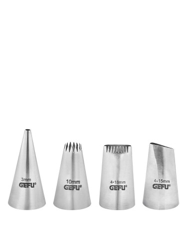 Комплект от 4 накрайника за сладкарски шприц (пош) GEFU DECORE