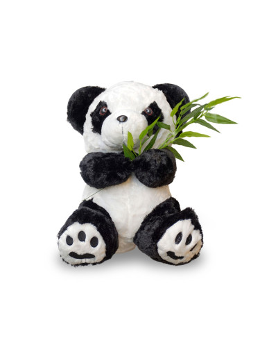 Плюшена панда Вяра с евкалиптово листо, 60 см