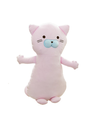 Плюшена възглавничка коте, розова, 52 см