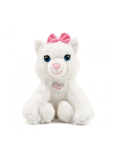 Плюшено коте със сини очи, бяло, 30 см