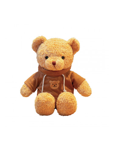 Плюшено мече с кафяв пуловер, кафяво, 30 см