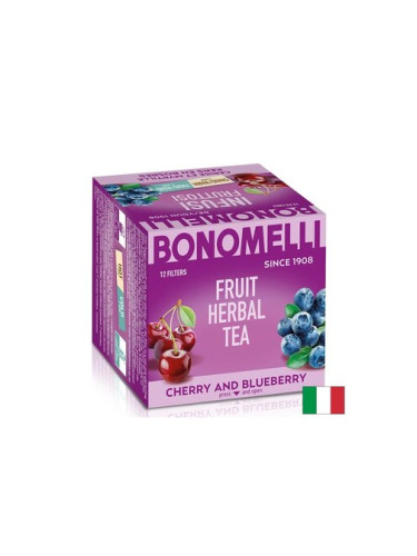 Плодов чай с череша и боровинки - Богат вкус и антиоксидантна сила, 12 пакетчета | Bonomelli