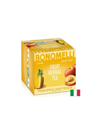 Плодов чай с ананас и праскова - Сочен вкус и тропическа наслада, 12 пакетчета | Bonomelli