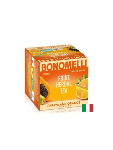 Плодов чай с папая и портокалова кора - Екзотична свежест и естествена виталност, 12 пакетчета | Bon