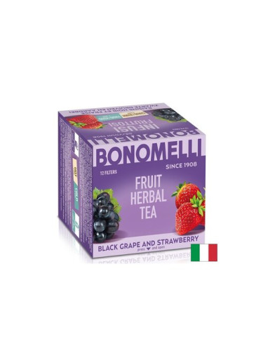 Плодов чай с черно грозде и ягода - Натурален вкус и антиоксидантна подкрепа, 12 пакетчета | Bonomel