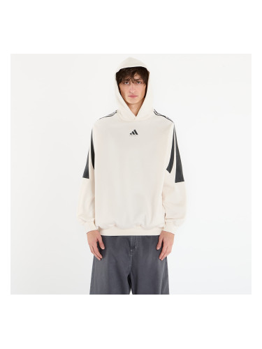 Суитшърт adidas Basketball 3-Stripes Fleece Hoodie UNISEX Chalk White/ Black/ White L