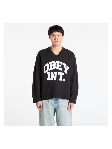 Джърси OBEY Football Jersey Ls Black L