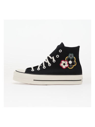 Сникърси Converse Chuck Taylor All Star Lift Platform Floral Patchwork Hi Black/ White/ Sunny Angle EUR 41.5