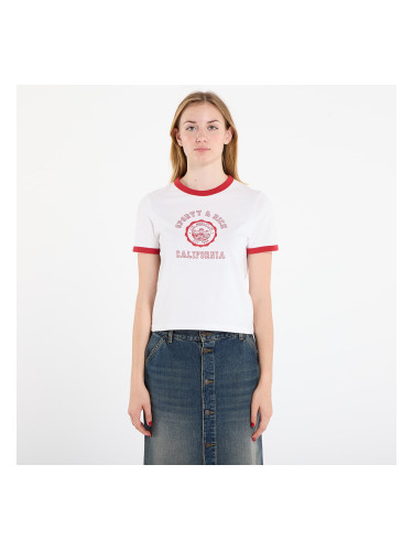 Тениска Sporty & Rich California Emblem Ringer Tee White/ Ruby L