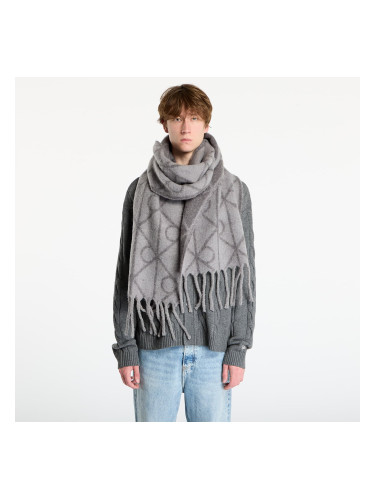 Шал Calvin Klein Emblem Aop Brushed Scarf Grey Universal